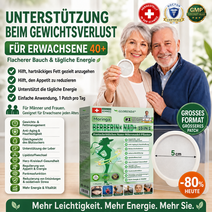 🔥🔥 Kaufen Sie mehr als 10 Packungen und sparen Sie 30%! GLORENDA® Mikronadel-Pflaster sind sicher und getestet. Mit 4–6 Packungen unterstützen Sie Gewichtsmanagement, Blutzuckerregulation, Verdauungsgesundheit und langanhaltende Energie!