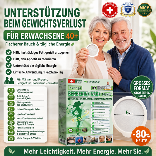 🔥🔥 Kaufen Sie mehr als 10 Packungen und sparen Sie 30%! GLORENDA® Mikronadel-Pflaster sind sicher und getestet. Mit 4–6 Packungen unterstützen Sie Gewichtsmanagement, Blutzuckerregulation, Verdauungsgesundheit und langanhaltende Energie!