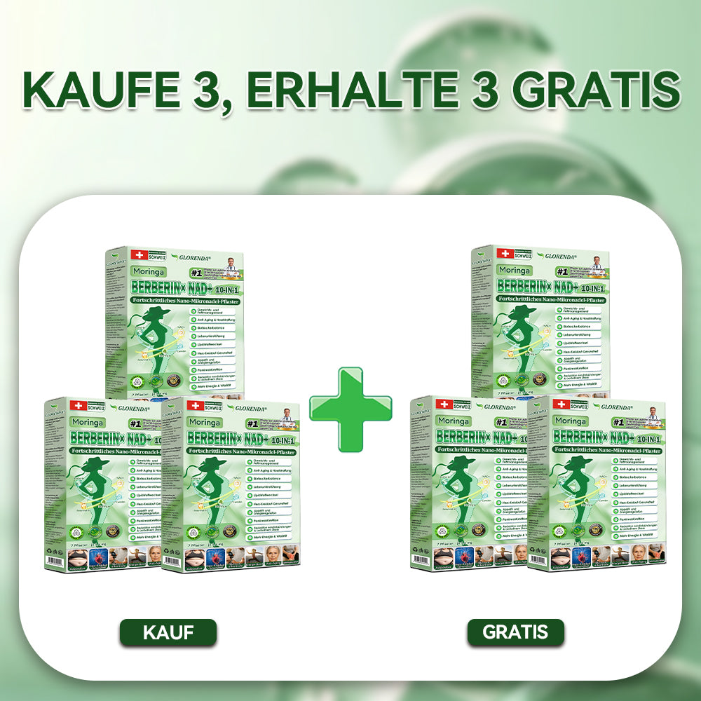 🔥🔥 Kaufen Sie mehr als 10 Packungen und sparen Sie 30%! GLORENDA® Mikronadel-Pflaster sind sicher und getestet. Mit 4–6 Packungen unterstützen Sie Gewichtsmanagement, Blutzuckerregulation, Verdauungsgesundheit und langanhaltende Energie!